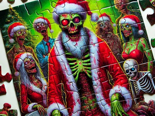 Rompecabezas navideño de zombis: un juego divertido para los amantes del terror cover image