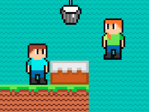 Los hermanos están haciendo un juego de pastel
