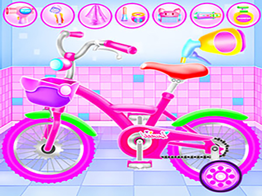 Juego de lavado de bicicletas para niñas