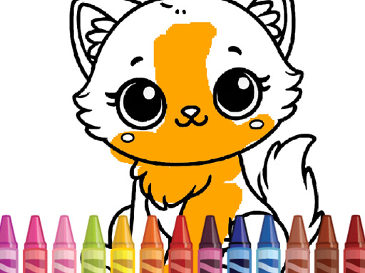 Lindos animales para colorear, adorable y divertido juego para niños