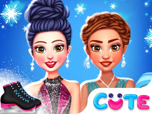 Juego de trajes de princesa para patinaje sobre hielo en invierno