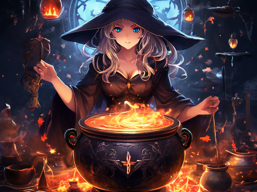 Juego de brujería de anime