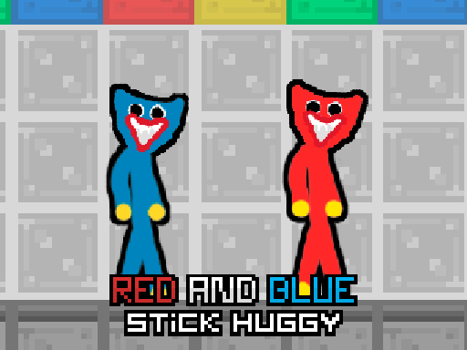 Juego de abrazos con palitos rojos y azules