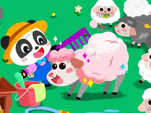 Juego de la granja de animales del panda bebé