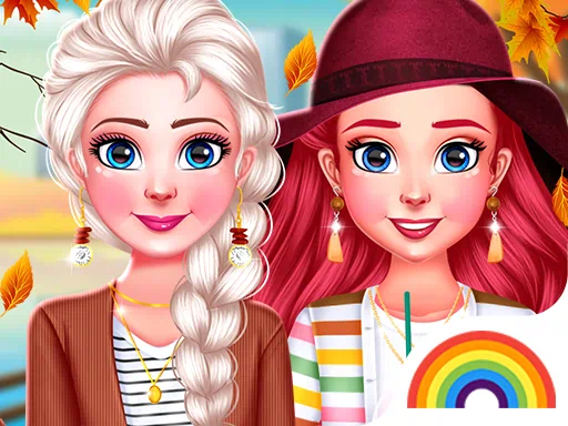 Juego de look de otoño de bienvenida para mejores amigas